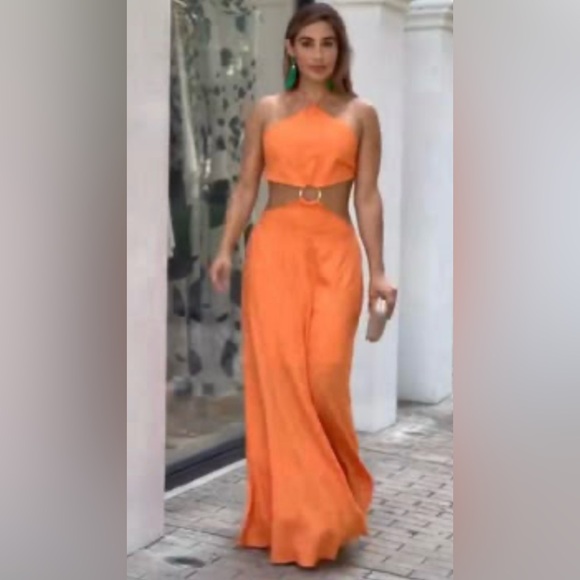 🔥🔥🔥🔥🔥 Orange Cutout Maxi Dress - Picture 5 of 16
